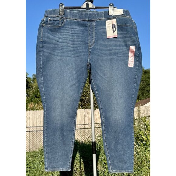SIGNATURE GOLD LEVI STRAUSS Pull-on Skinny Jeans Women's 26S Blu Totally Shaping - Picture 1 of 10